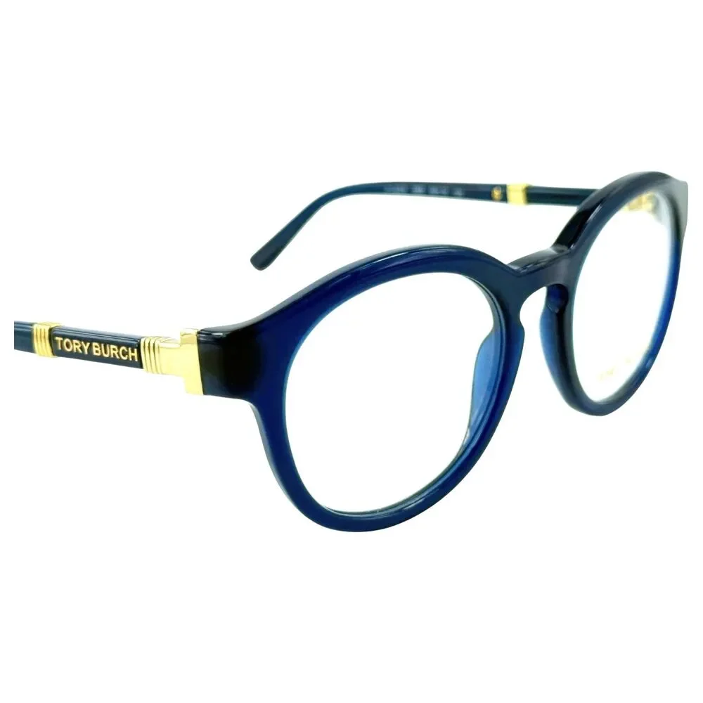 Tory Burch TY2076 Womens Round Plastic Eyeglass Frame 1656 Navy 48-19